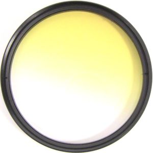 Filtro de fotografía color gradual amarillo para objetivo de 72 mm